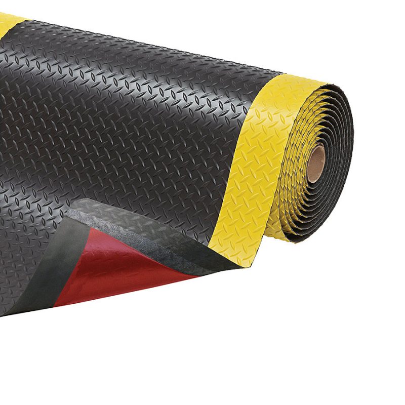 Černo-žlutá protiúnavová průmyslová laminovaná rohož Cushion Trax - 91 x 60 x 1,4 cm (cena za 1 ks)