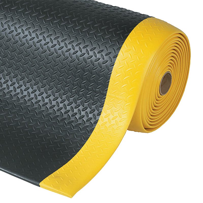 Černo-žlutá protiúnavová průmyslová rohož Diamond, Sof-Tred - 91 x 60 x 1,27 cm (cena za 1 ks)