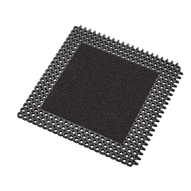 Černá gumová vstupní čistící modulární rohož Master Flex, C12 - 50 x 50 x 1,2 cm (cena za 1 ks)