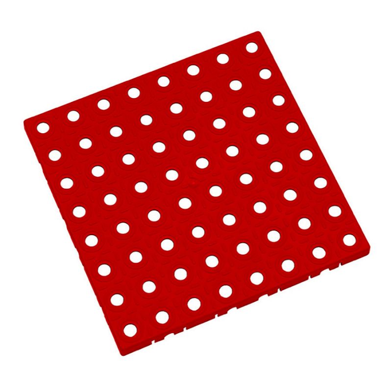 Červená plastová modulární dlaždice AT-STD, AvaTile - 25 x 25 x 1,6 cm (cena za 1 ks)