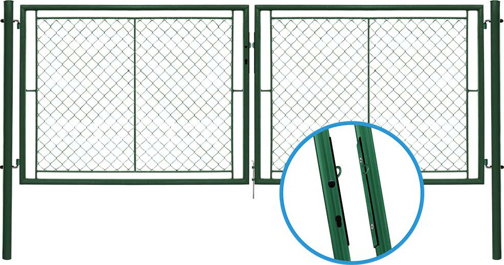 Brána IDEAL II. dvoukřídlá, 3605x950, Zn+PVC, zelená (cena za 1 ks)