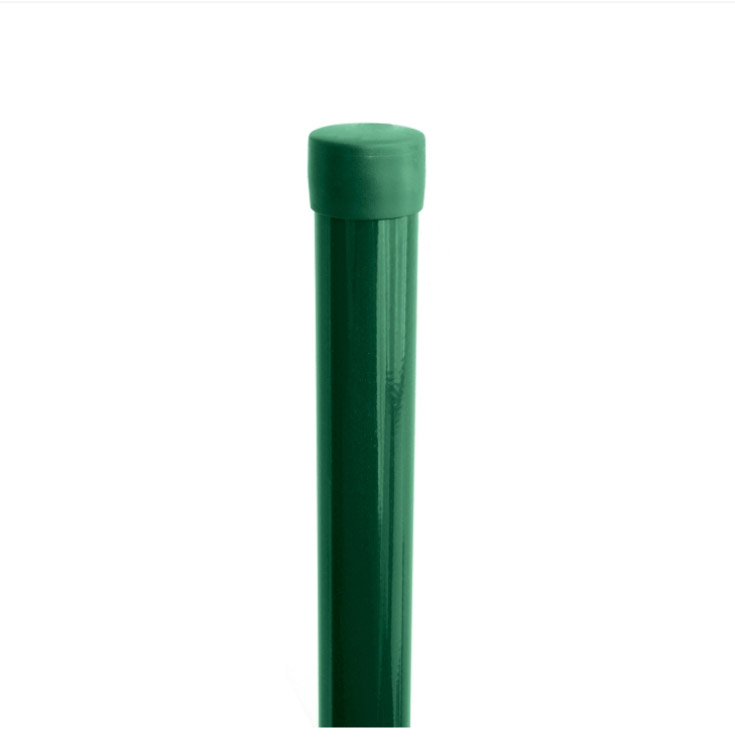 Sloupek kulatý IDEAL Zn + PVC 1500/48/1,5mm, zelená čepička, zelený (cena za 1 ks)