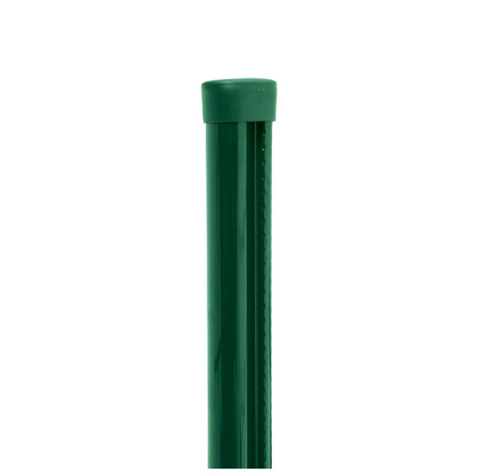 Sloupek kulatý PILCLIP Zn + PVC s montážní lištou 1700/48/1,5mm, zelená čepička, zelený (cena za 1 ks)