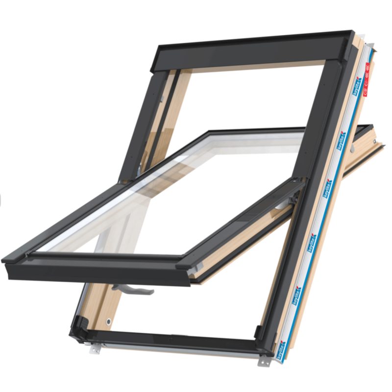 Střešní okno FLICK FIT CP ATG FF3 kyvné 66x118 cm dřevo lak 3-sklo Argon (cena za 1 ks)