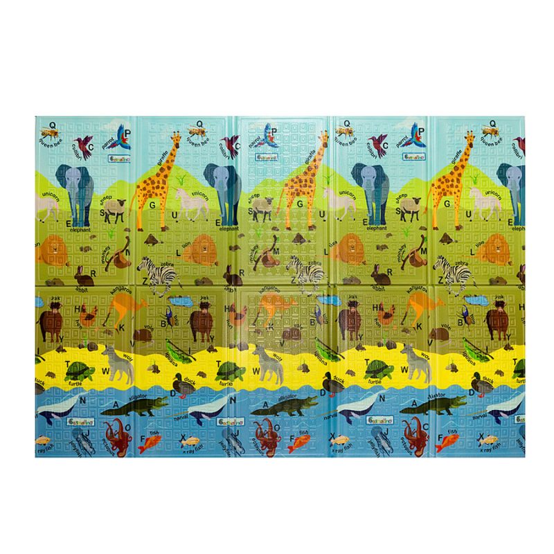 Pěnová skládací dětská hrací podložka Casmatino ABC Animals - 200 x 140 x 1 cm (cena za 1 ks)