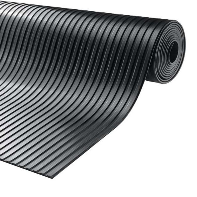 Černá průmyslová protiskluzová podlahová guma FLOMA Gamma - 10 m x 100 cm x 0,6 cm (cena za 1 ks)