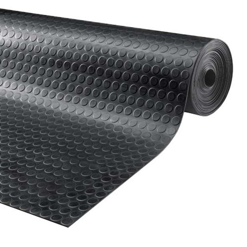 Černá průmyslová protiskluzová podlahová guma FLOMA Noppa - 10 m x 120 cm x 0,3 cm (cena za 1 ks)