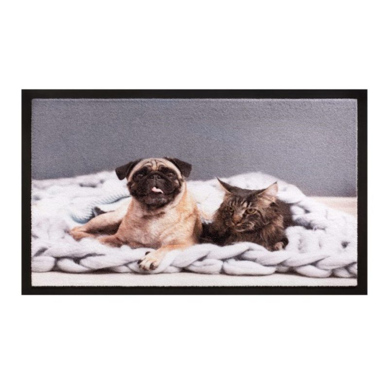 Vnitřní čistící vstupní rohož FLOMA Image Cat&Dog - 40 x 60 x 0,5 cm (cena za 1 ks)