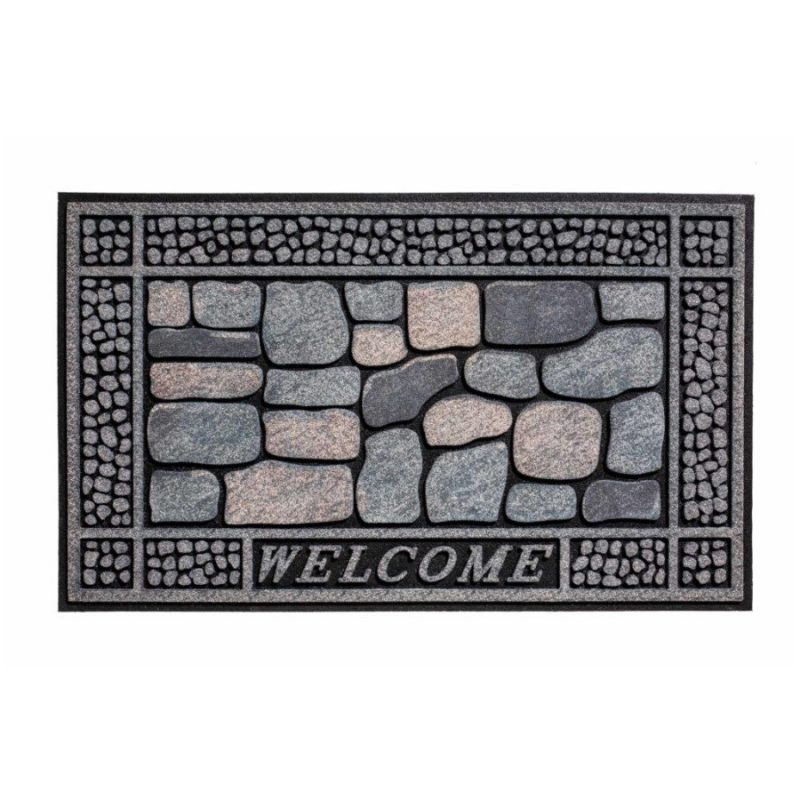 Venkovní čistící vstupní rohož FLOMA Residence Stones Welcome - délka 45 cm, šířka 75 cm a výška 0,9 cm (cena za 1 ks)