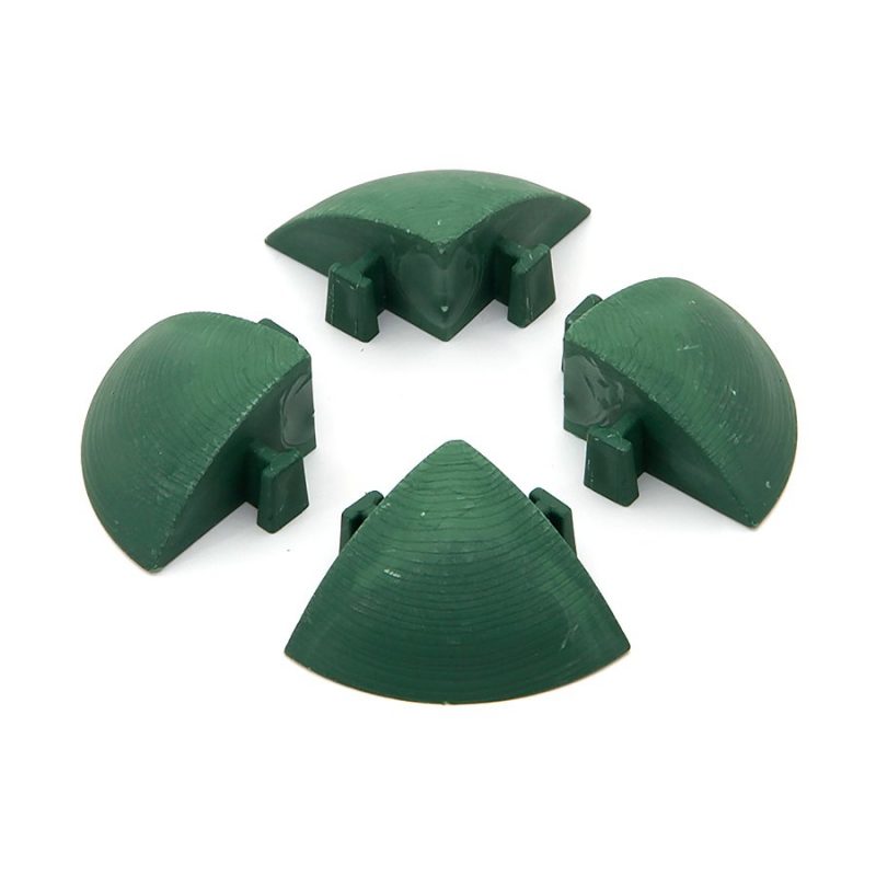 Zelený plastový rohový nájezd pro terasovou dlažbu Linea Easy - 5,4 x 5,4 cm výška 2,5 cm - 4 ks (cena za 1 bal)