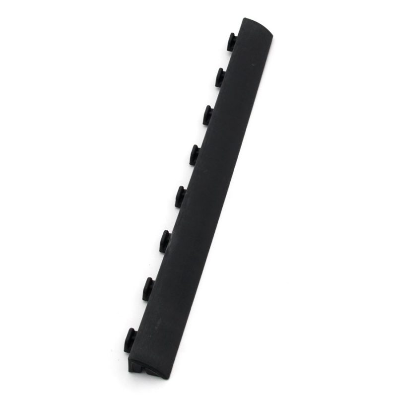 Černý plastový nájezd \"samec\" pro terasovou dlažbu Linea Striped - 58 x 5,6 x 2,5 cm (cena za 1 ks)