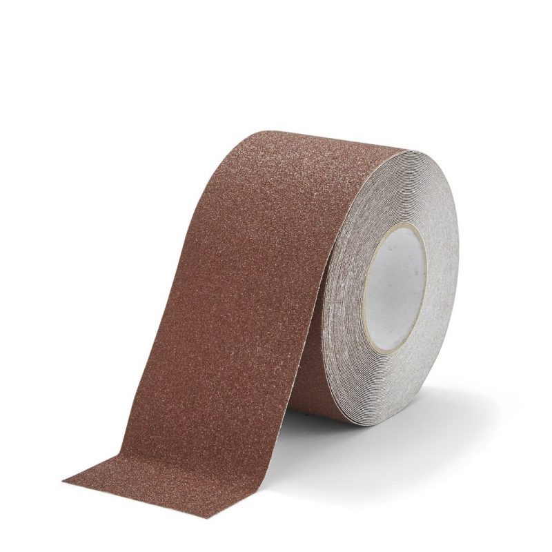Hnědá korundová protiskluzová páska FLOMA Standard - 18,3 x 10 cm tloušťka 0,7 mm (cena za 1 ks)