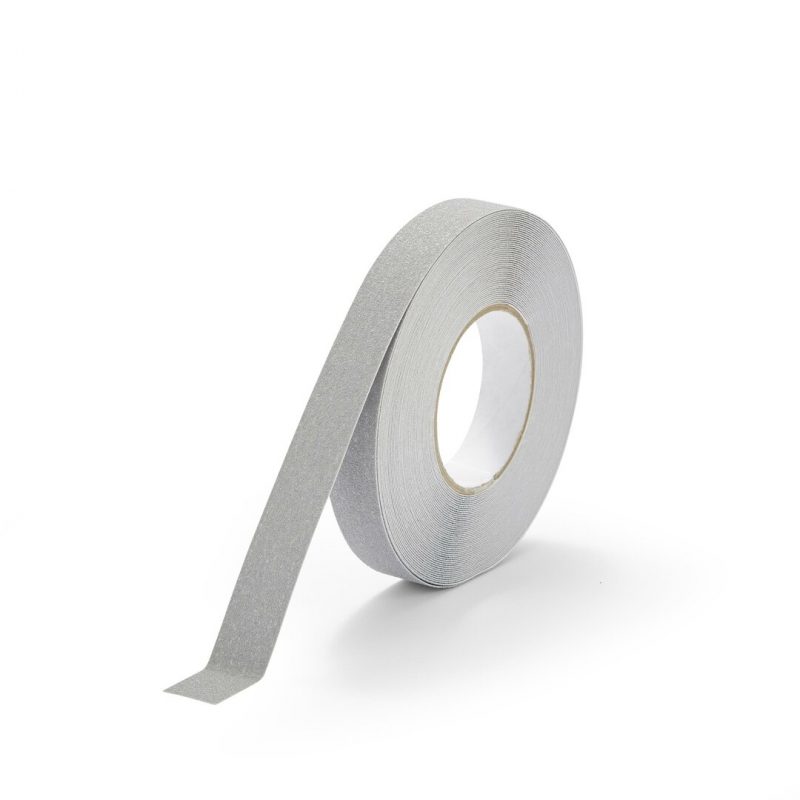 Šedá korundová protiskluzová páska FLOMA Standard - 18,3 x 2,5 cm tloušťka 0,7 mm (cena za 1 ks)