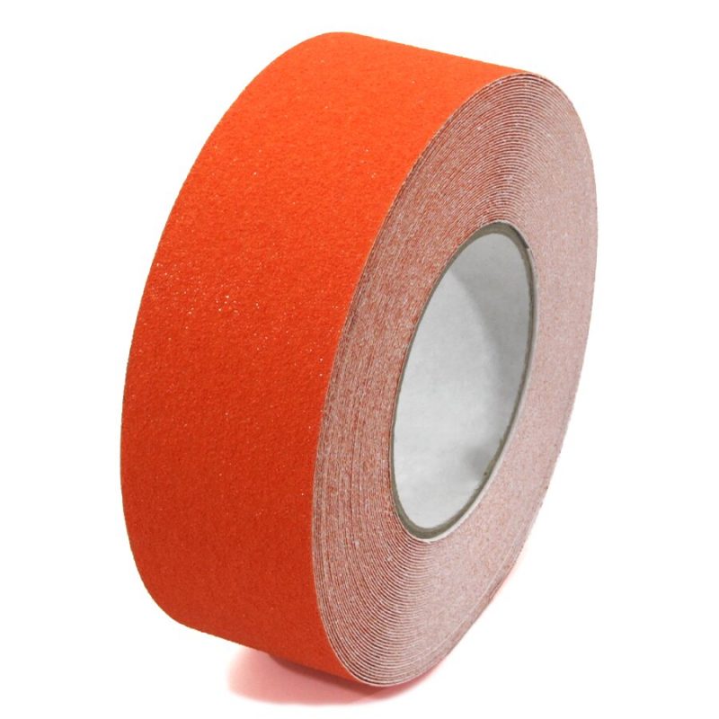 Oranžová korundová protiskluzová páska FLOMA Standard - 18,3 x 5 cm tloušťka 0,7 mm (cena za 1 ks)