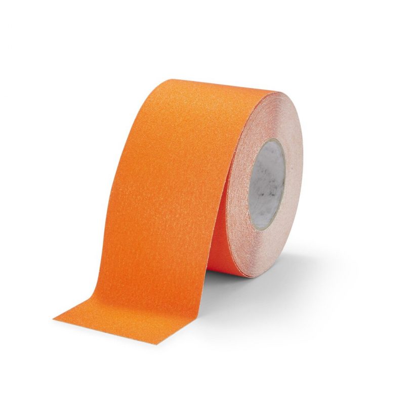 Oranžová korundová protiskluzová páska FLOMA Standard - 18,3 x 10 cm tloušťka 0,7 mm (cena za 1 ks)