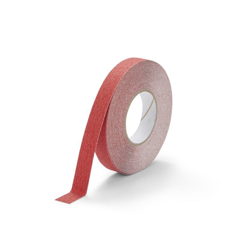 Červená korundová protiskluzová páska FLOMA Standard - 18,3 x 2,5 cm tloušťka 0,7 mm (cena za 1 ks)
