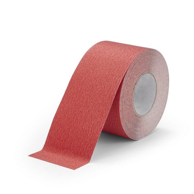 Červená korundová protiskluzová páska FLOMA Standard - 18,3 x 10 cm tloušťka 0,7 mm (cena za 1 ks)