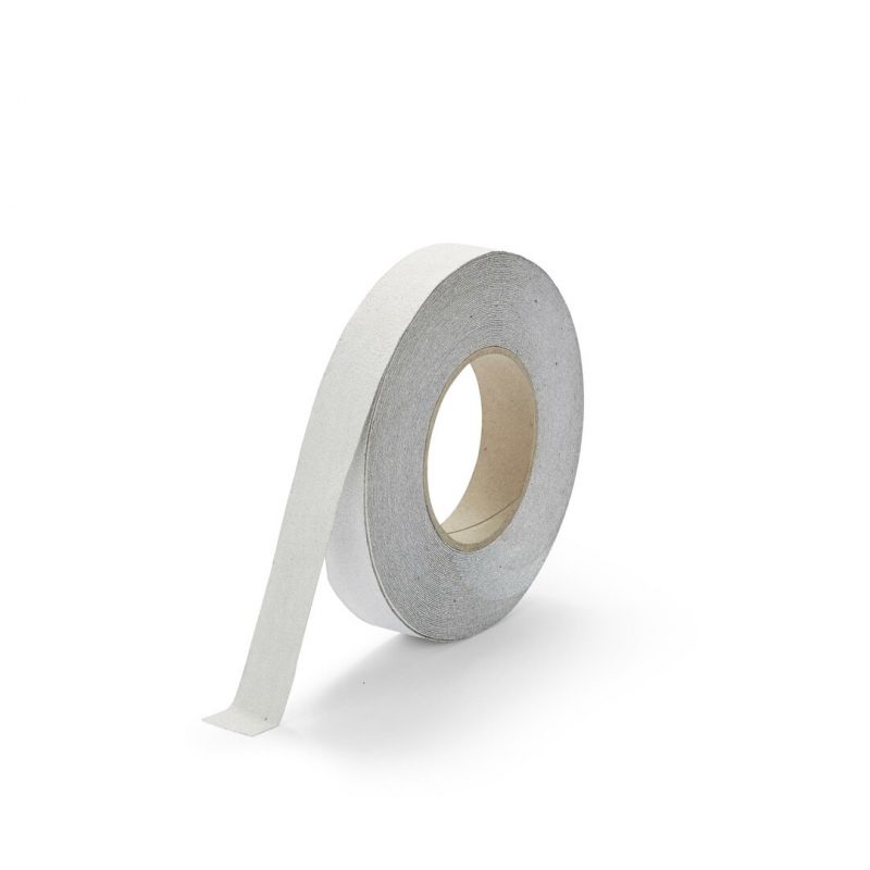Bílá korundová protiskluzová páska FLOMA Standard - 18,3 m x 2,5 cm a tloušťka 0,7 mm (cena za 1 ks)