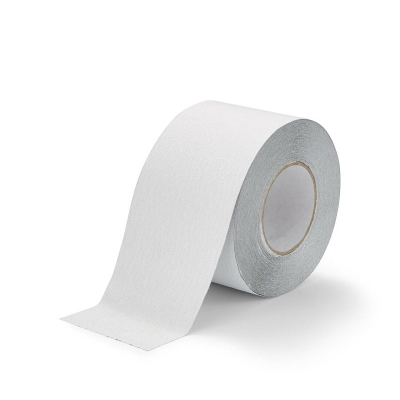 Bílá korundová protiskluzová páska FLOMA Standard - 18,3 m x 10 cm a tloušťka 0,7 mm (cena za 1 ks)
