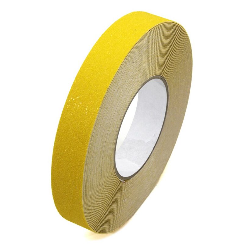 Žlutá korundová protiskluzová páska FLOMA Standard - 18,3 m x 2,5 cm a tloušťka 0,7 mm (cena za 1 ks)
