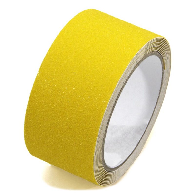 Žlutá korundová protiskluzová páska FLOMA Standard - 3 m x 5 cm a tloušťka 0,7 mm (cena za 1 ks)