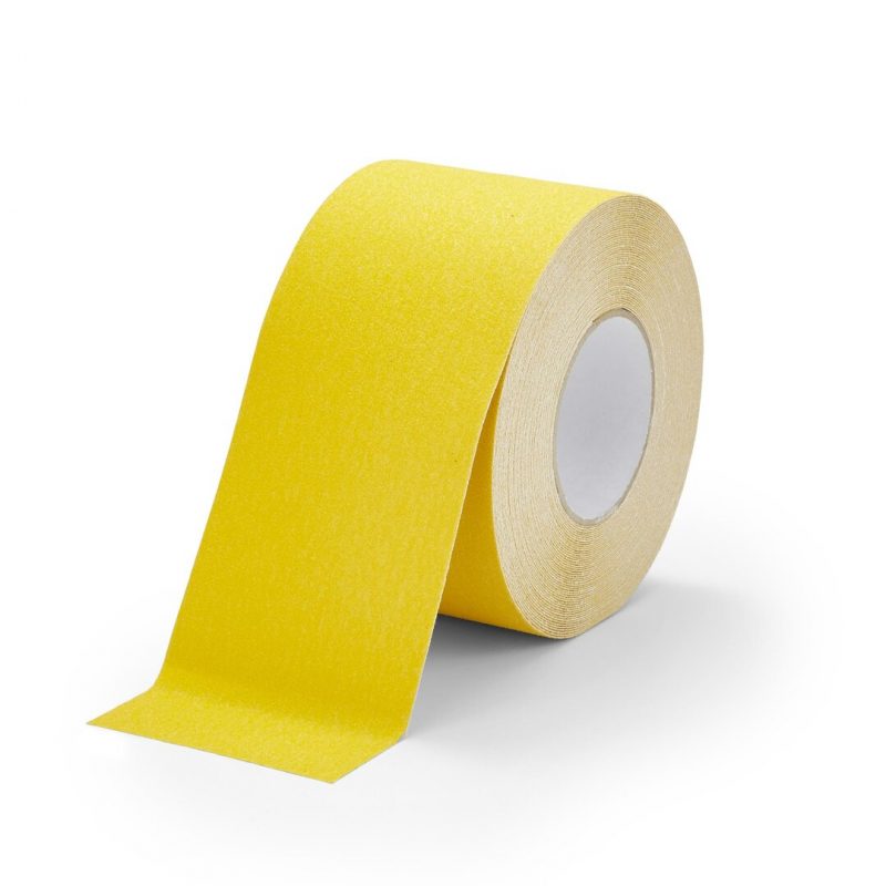 Žlutá korundová protiskluzová páska FLOMA Standard - 18,3 m x 10 cm a tloušťka 0,7 mm (cena za 1 ks)
