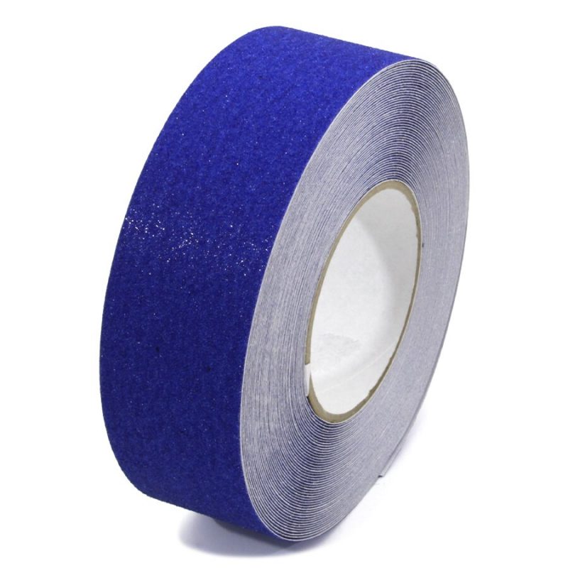 Modrá korundová protiskluzová páska FLOMA Standard - 18,3 x 5 cm tloušťka 0,7 mm (cena za 1 ks)