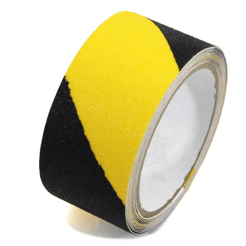 Černo-žlutá korundová protiskluzová páska FLOMA Standard Hazard - 3 x 5 cm tloušťka 0,7 mm (cena za 1 ks)