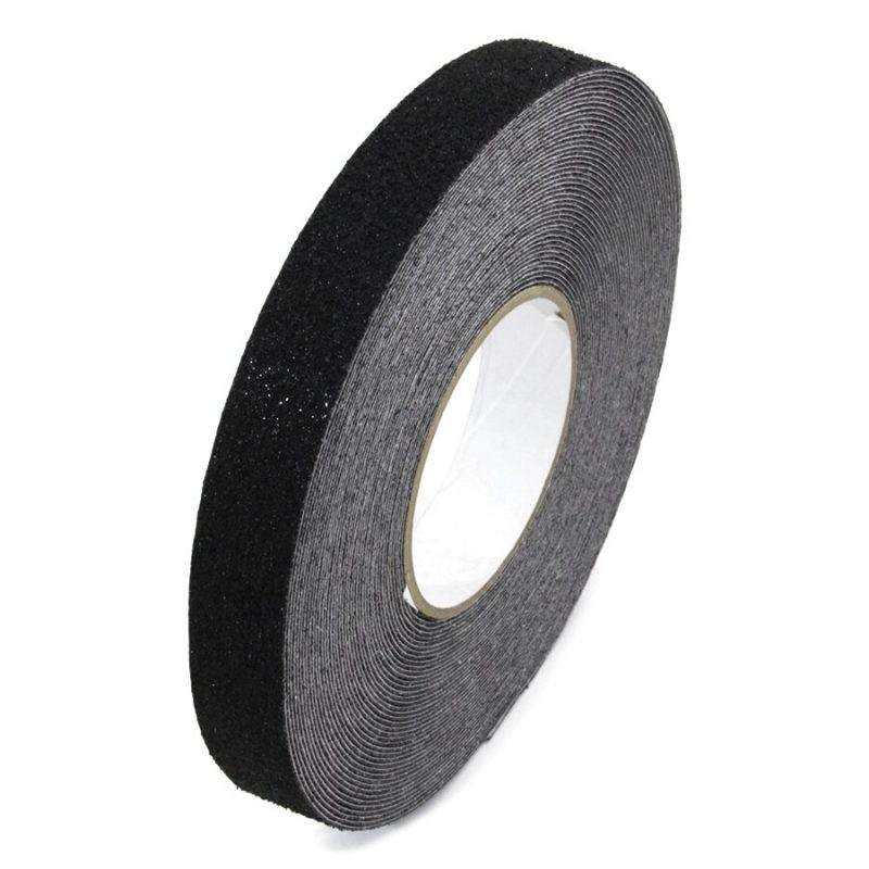 Černá korundová protiskluzová páska FLOMA Super - 18,3 x 2,5 cm tloušťka 1 mm (cena za 1 ks)