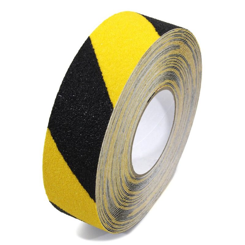 Černo-žlutá korundová protiskluzová páska FLOMA Super Hazard - 18,3 x 5 cm tloušťka 1 mm (cena za 1 ks)