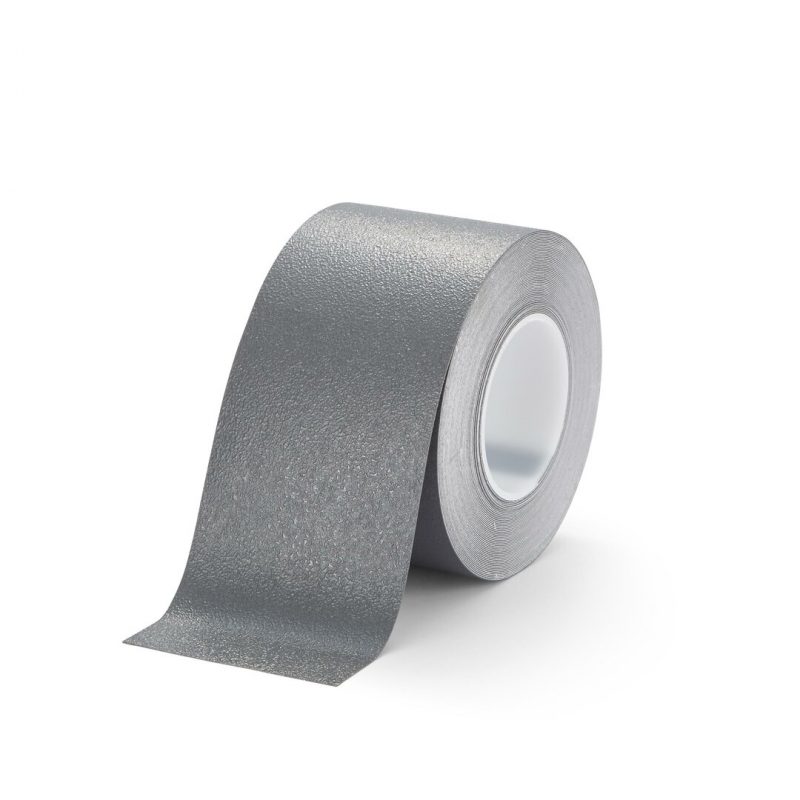 Šedá plastová voděodolná protiskluzová páska FLOMA Aqua-Safe - 18,3 x 10 cm tloušťka 0,7 mm (cena za 1 ks)
