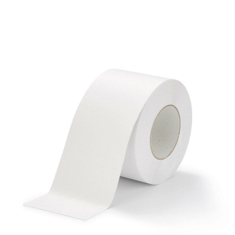 Bílá plastová voděodolná protiskluzová páska FLOMA Aqua-Safe - 18,3 x 10 cm tloušťka 0,7 mm (cena za 1 ks)