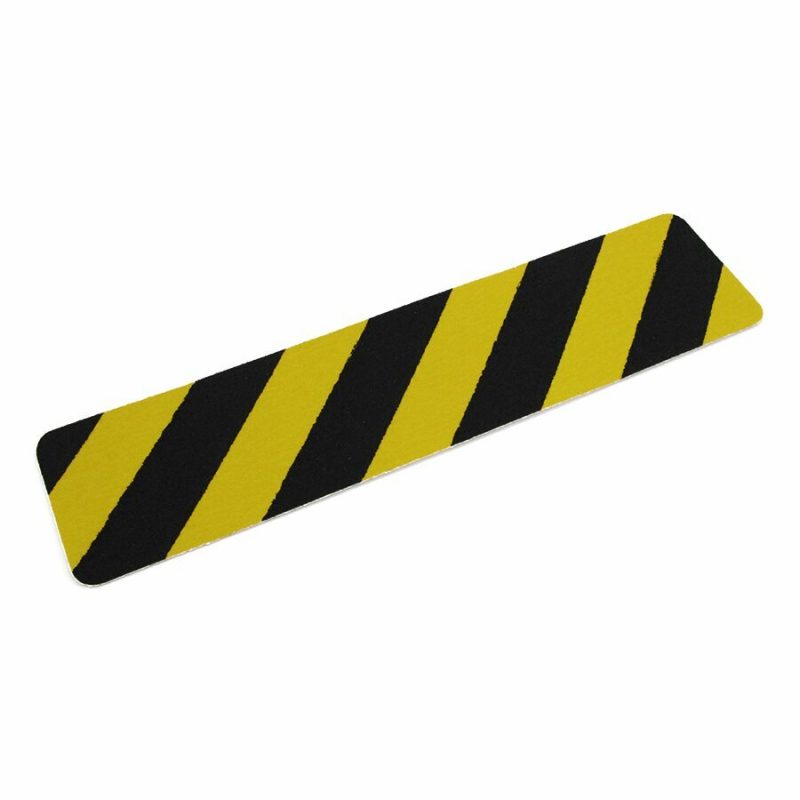 Černo-žlutá korundová protiskluzová páska (pás) pro nerovné povrchy FLOMA Conformable Hazard - 15 x 61 cm tloušťka 1,1 mm (cena za 1 ks)