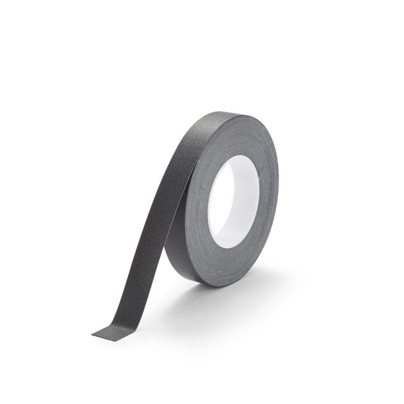 Černá plastová voděodolná protiskluzová páska FLOMA Resilient Standard - 18,3 m x 2,5 cm a tloušťka 1 mm (cena za 1 ks)