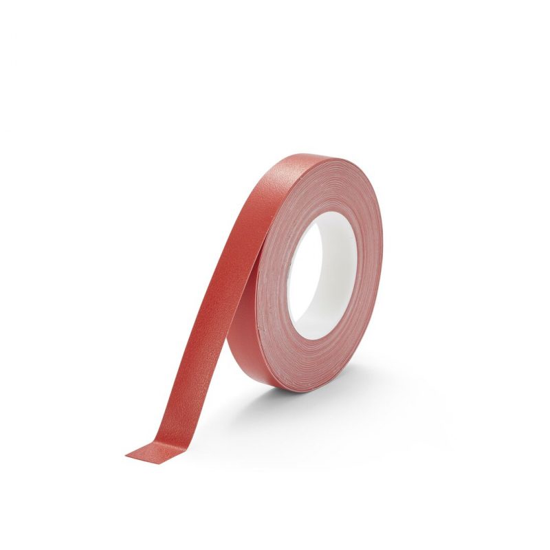 Červená plastová voděodolná protiskluzová páska FLOMA Resilient Standard - 18,3 m x 2,5 cm a tloušťka 1 mm (cena za 1 ks)