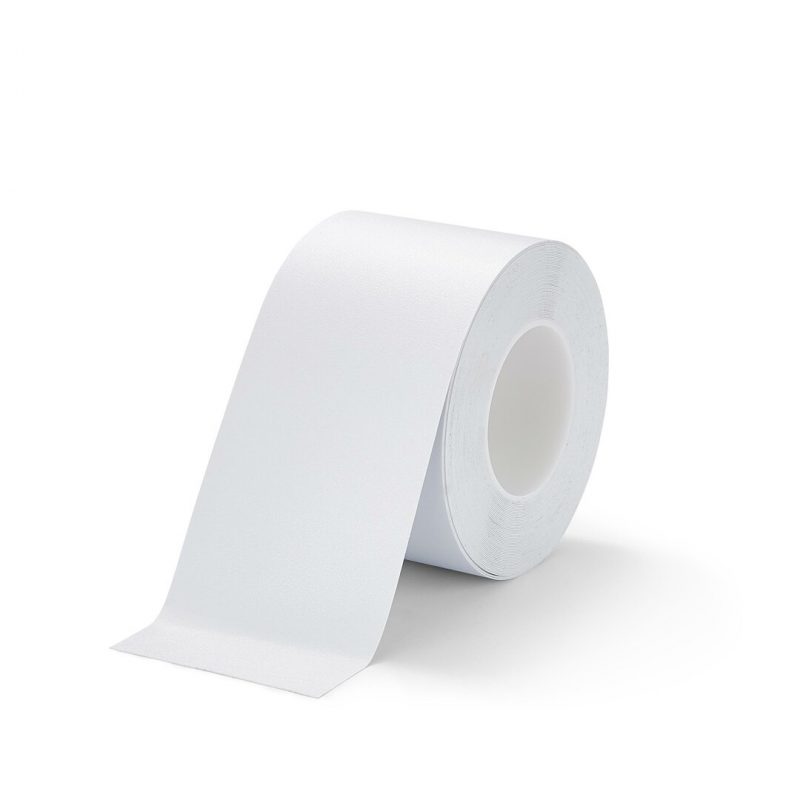Bílá plastová voděodolná protiskluzová páska FLOMA Resilient Standard - 18,3 m x 10 cm a tloušťka 1 mm (cena za 1 ks)