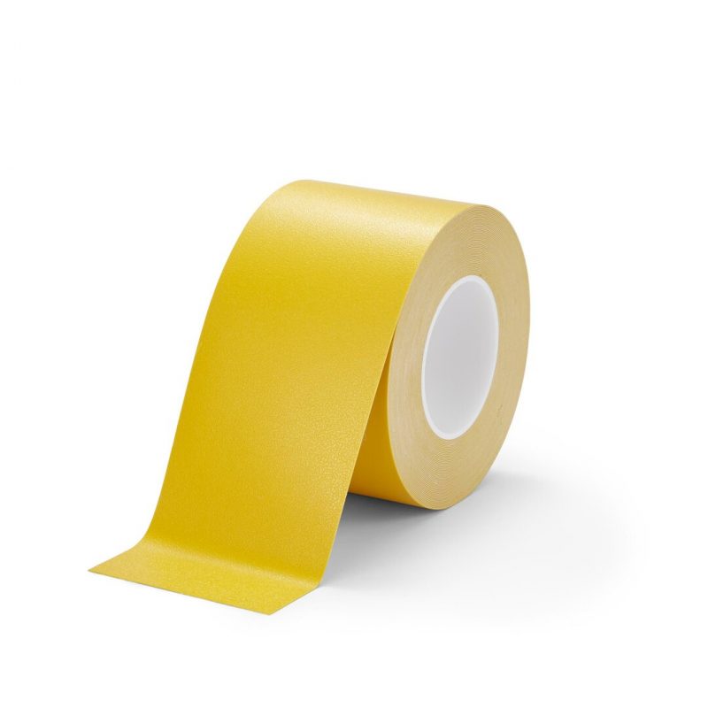 Žlutá plastová voděodolná protiskluzová páska FLOMA Resilient Standard - 18,3 m x 10 cm a tloušťka 1 mm (cena za 1 ks)