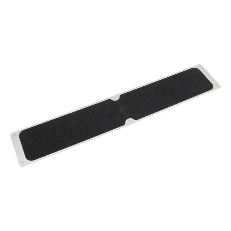 Černý hliníkový protiskluzový nášlap na schody FLOMA Bolt Down Plate - 63,5 x 11,5 cm (cena za 1 ks)