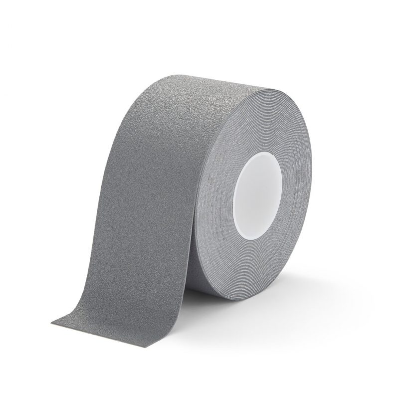 Šedá plastová voděodolná protiskluzová páska FLOMA Super Resilient - 18,3 m x 10 cm a tloušťka 1,3 mm (cena za 1 ks)