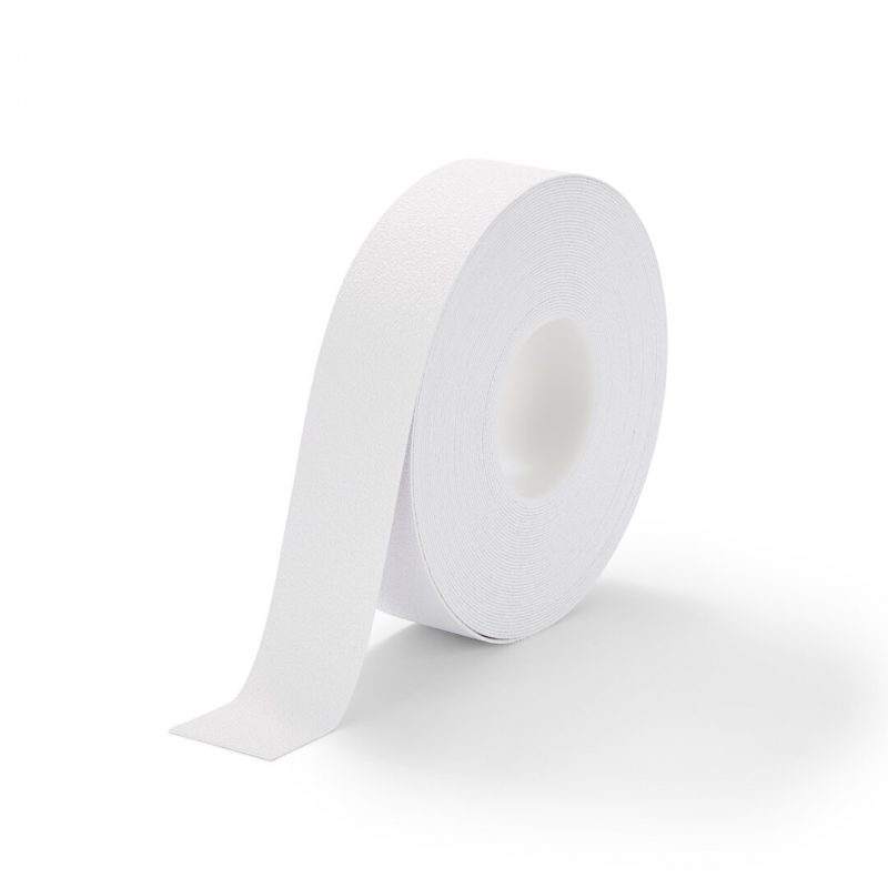 Bílá plastová voděodolná protiskluzová páska FLOMA Super Resilient - 18,3 m x 5 cm a tloušťka 1,3 mm (cena za 1 ks)