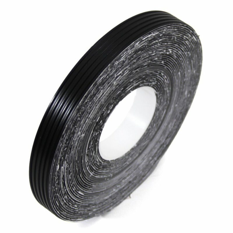 Černá gumová ochranná protiskluzová páska FLOMA Ribbed - 18,3 m x 2,5 cm a tloušťka 1,7 mm (cena za 1 ks)