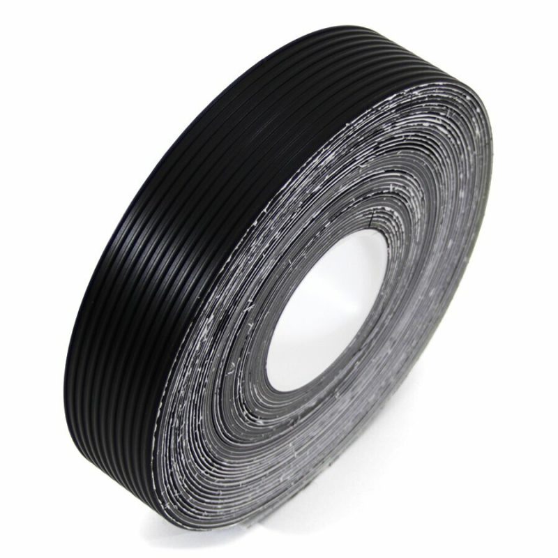 Černá gumová ochranná protiskluzová páska FLOMA Ribbed - 18,3 m x 5 cm a tloušťka 1,7 mm (cena za 1 ks)