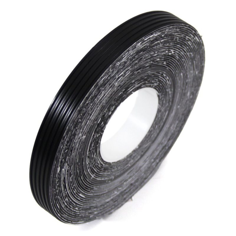 Černá gumová ochranná protiskluzová páska FLOMA Ribbed - 9,15 m x 2,5 cm a tloušťka 1,7 mm (cena za 1 ks)