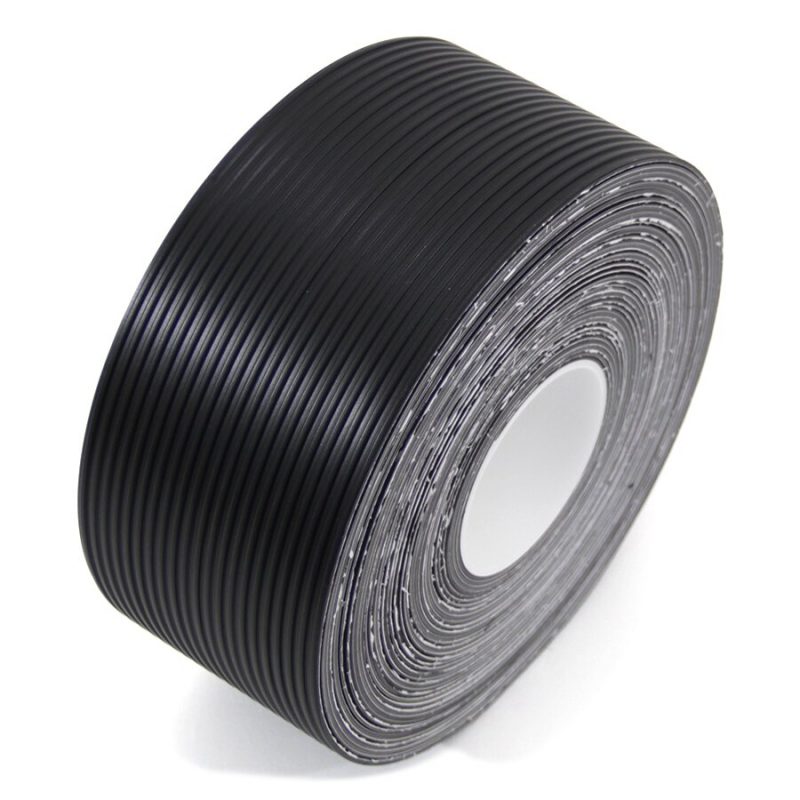 Černá gumová ochranná protiskluzová páska FLOMA Ribbed - 9,15 m x 10 cm a tloušťka 1,7 mm (cena za 1 ks)