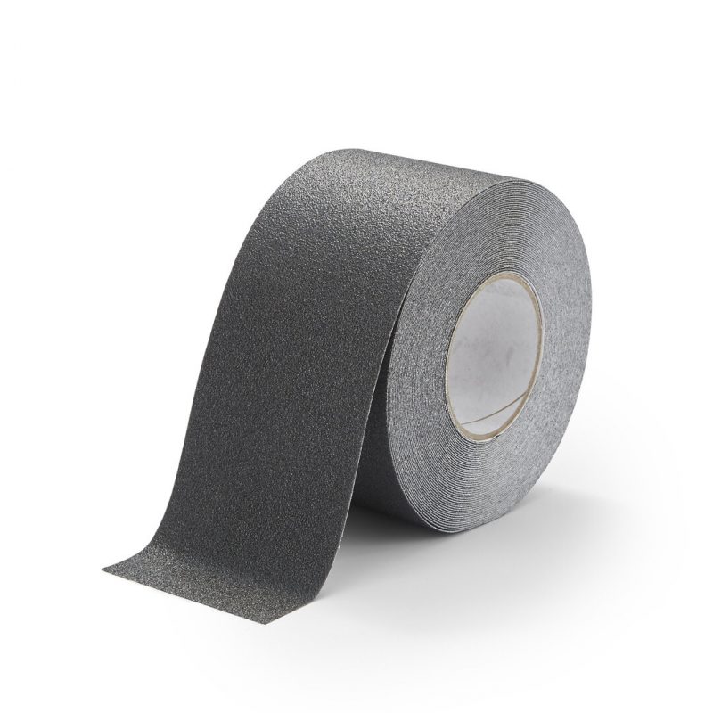 Černá korundová chemicky odolná protiskluzová páska FLOMA Standard Chemical Resistant - 18,3 m x 10 cm a tloušťka 0,7 mm (cena za 1 ks)