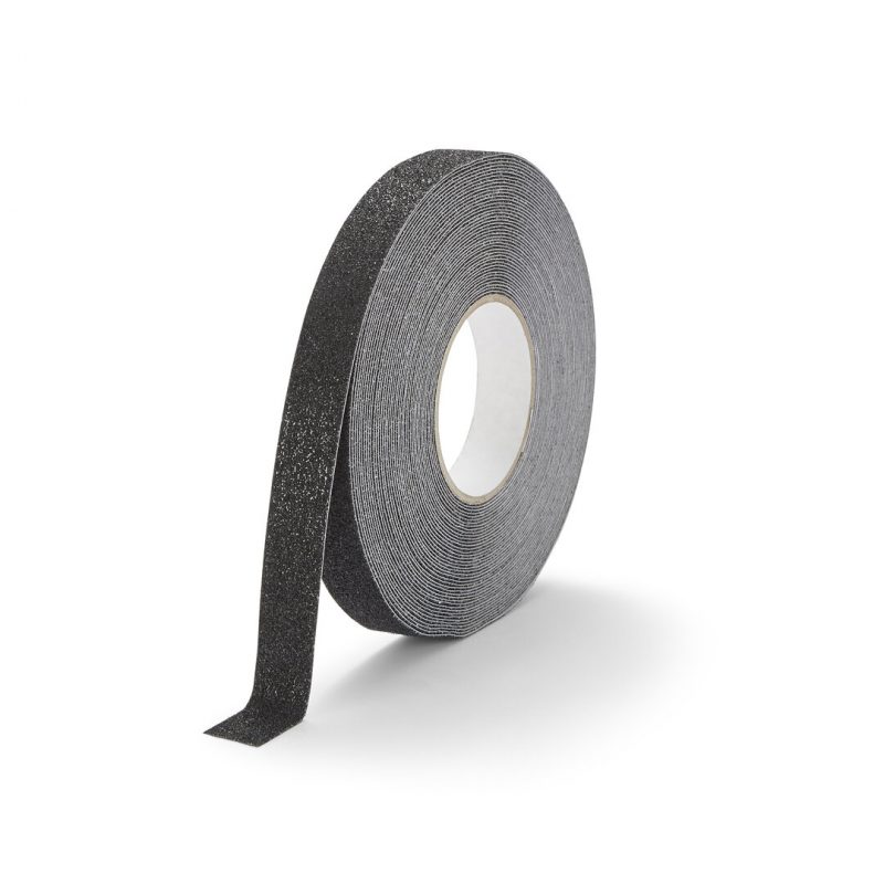 Černá korundová chemicky odolná protiskluzová páska FLOMA Super Chemical Resistant - 18,3 m x 2,5 cm a tloušťka 1 mm (cena za 1 ks)