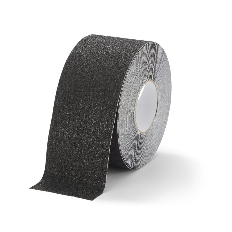 Černá korundová chemicky odolná protiskluzová páska FLOMA Super Chemical Resistant - 18,3 m x 10 cm a tloušťka 1 mm (cena za 1 ks)
