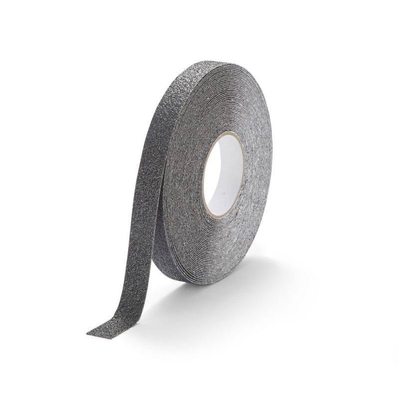 Černá korundová chemicky odolná protiskluzová páska FLOMA Extra Super Chemical Resistant - 18,3 m x 2,5 cm a tloušťka 1 mm (cena za 1 ks)