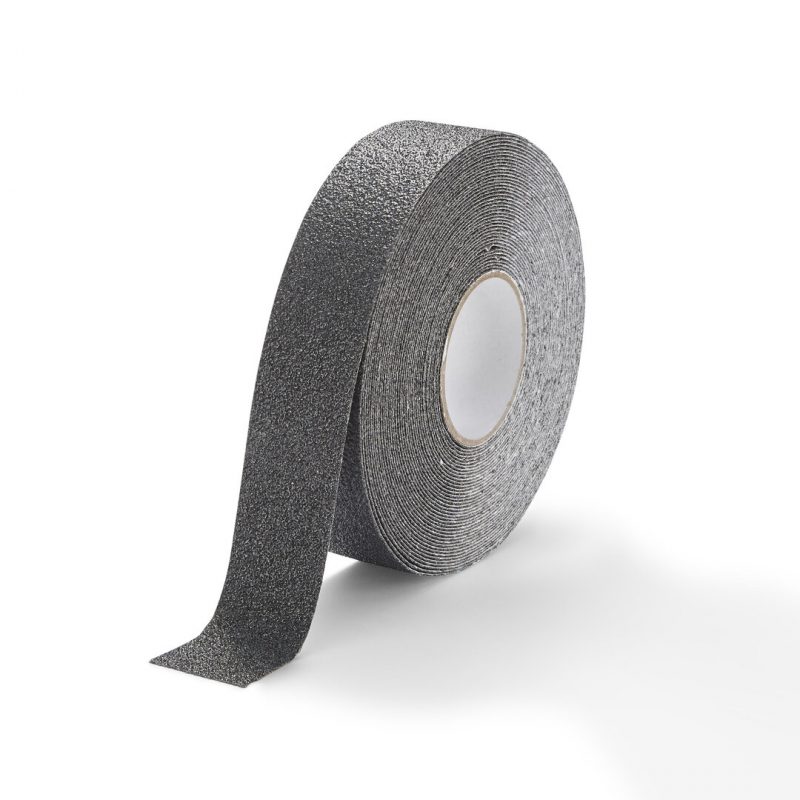 Černá korundová chemicky odolná protiskluzová páska FLOMA Extra Super Chemical Resistant - 18,3 m x 5 cm a tloušťka 1 mm (cena za 1 ks)