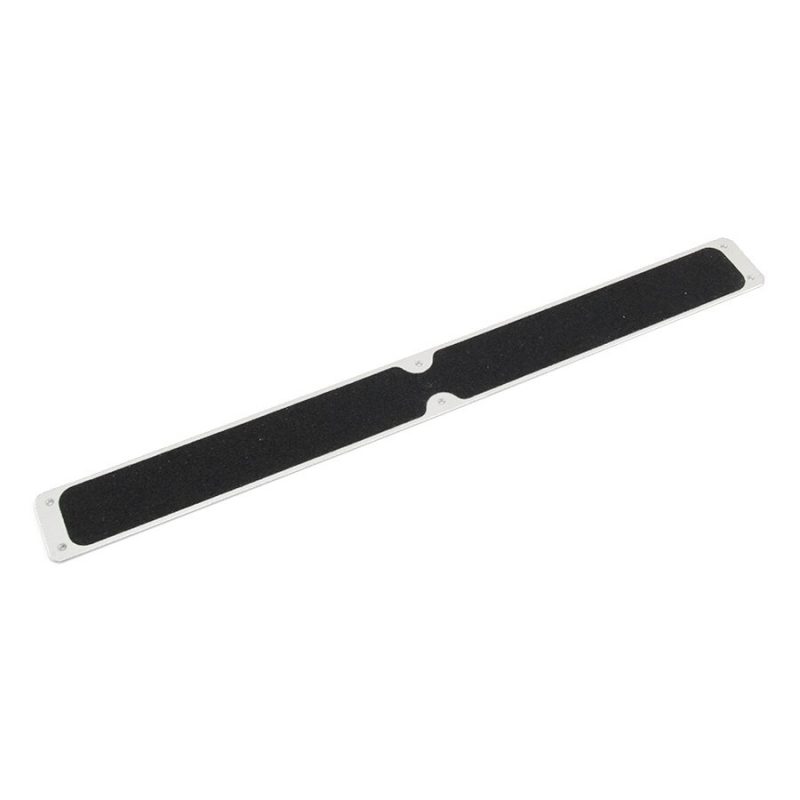 Černý hliníkový protiskluzový nášlap na schody FLOMA Bolt Down Plate - 63,5 x 6,3 cm (cena za 1 ks)